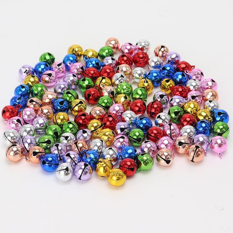 LIGHOON 1/2 Inch Jingle Bells Small Bell Mini Bells, Tiny Crafts Bells, DIY for Christmas Home Making Ornaments Wreath Pet Decorations Bracelet Anklets Necklace Knitting Jewelry Making 120 Pcs, Colorful - Image 1